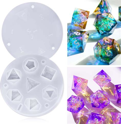 Baborui Dice Molds For Resin Shapes Dnd Dice Resin Mold Silicone