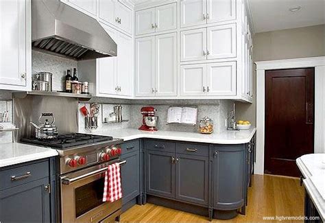 Paint your upper and lower kitchen cabinets different colors to ...