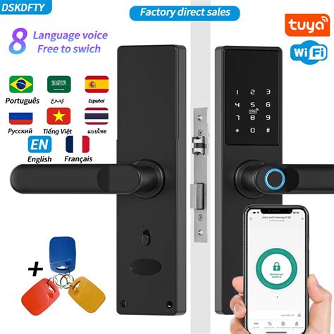 Biom Trico Fingerprint Eletr Nico Door Lock Preto Digital Tuya App