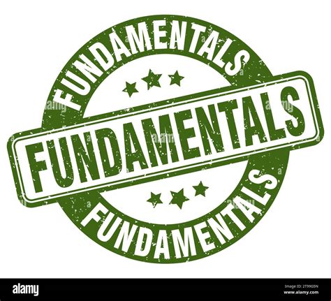 Fundamentals Stamp Fundamentals Sign Round Grunge Label Stock Vector