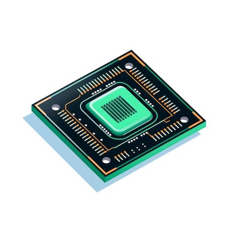 Premium Photo Colorful Flat Perspective Microprocessor Isometric Design