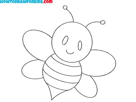 How To Draw A Cartoon Bee Easy Drawing Tutorial For Kids