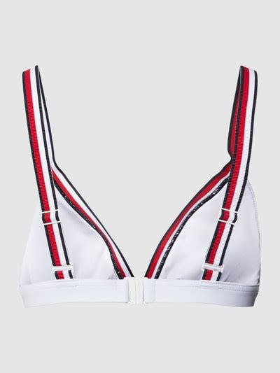 Tommy Hilfiger Bikini Oberteil Mit Kontraststreifen Weiss Online Kaufen