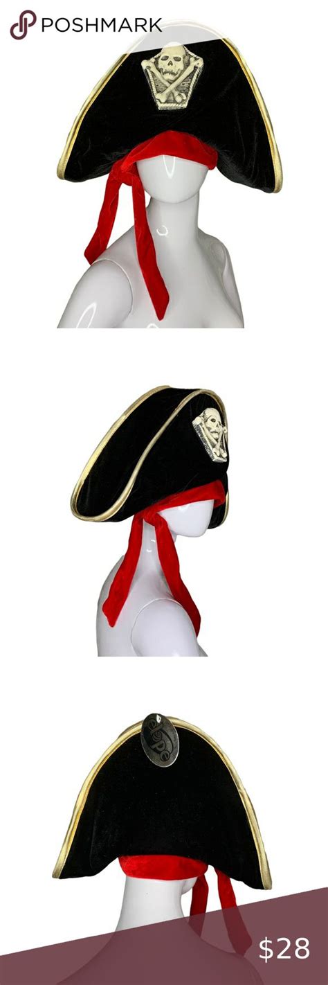 Elope Pirate Hat Nwt Unisex Pirate Hats Red Fabric Elope Black