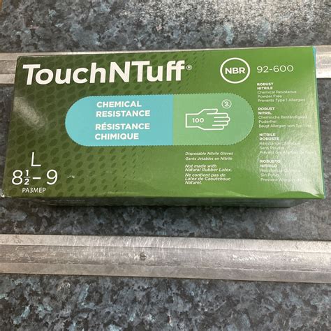 Ansell Touch N Tuff Green Nitrile Disposable Gloves 92 600 Large Ebay