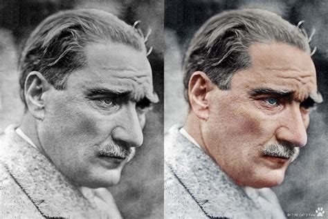 Kemal Atatürk founder of modern Turkey circa 1920 Colourised 1136x760