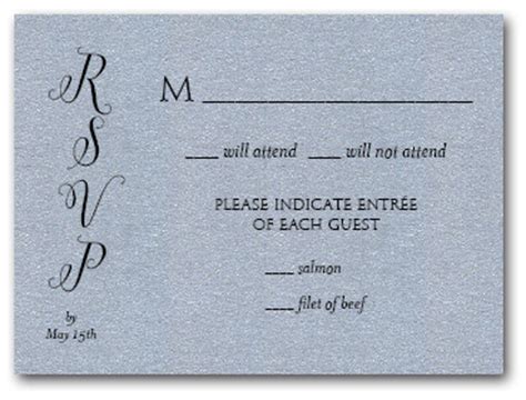 Shimmery Silver Classic Wedding Invitation RSVP Cards