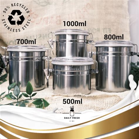 Jual TOPLES CANISTER STAINLESS STEEL KEDAP UDARA 500 ML 700 ML 800