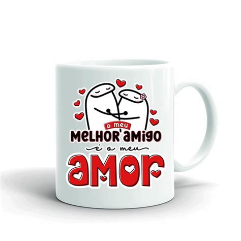 Caneca Namorados Flork Meme Casal Meu Melhor Amigo Meu Amor