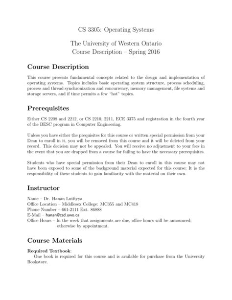 Course Outline - Computer Science