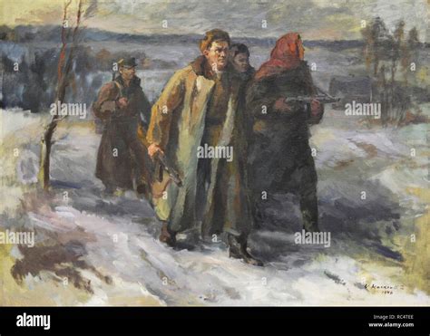 Vytautas Mackevicius (1911-1991). Lithuanian painter. Partisans, 1946 ...