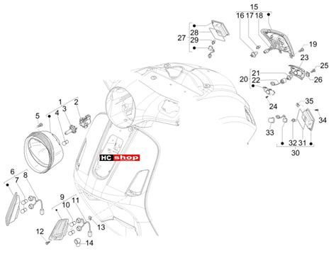 Vespa Granturismo L Vorderbeleuchtung Hinterbeleuchtung