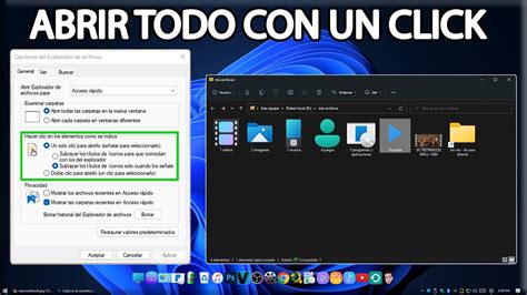 Como Abrir Carpetas Y Archivos Con Un Solo Click En Windows Youtube