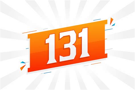 131 number vector font alphabet. Number 131 with decorative element ...