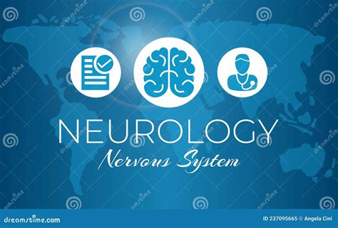 Neurology Medical Background Illustration With World Map Cartoon Vector ...