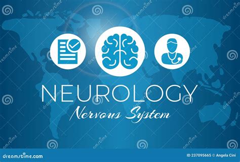 Neurology Medical Background Illustration With World Map Cartoon Vector