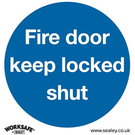 Ss4v10 Mandatory Safety Sign Fire Door Keep Locked Shut Self