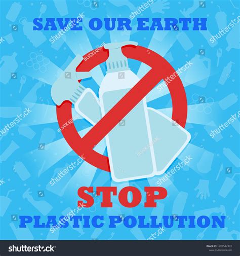 Stop Plastic Pollution Save Our Earth Stock Illustration 1992542372