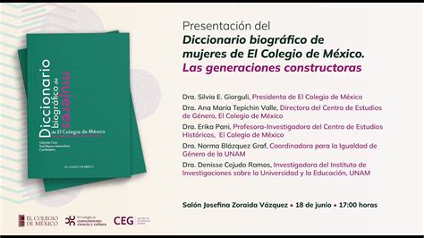 Presentaci N Del Diccionario Biogr Fico De Mujeres De El Colegio De