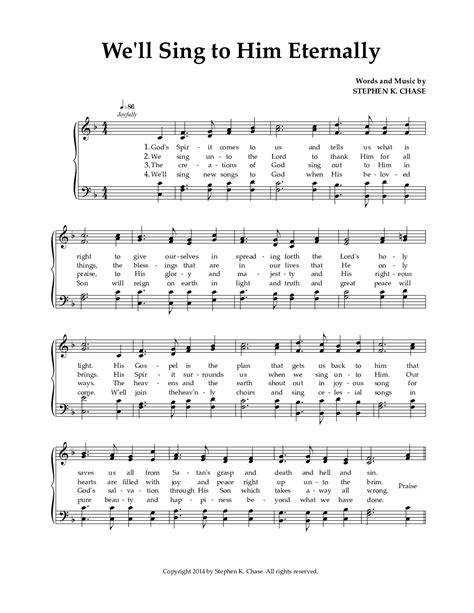 We'll Sing to Him Eternally (by Stephen Chase -- SATB)