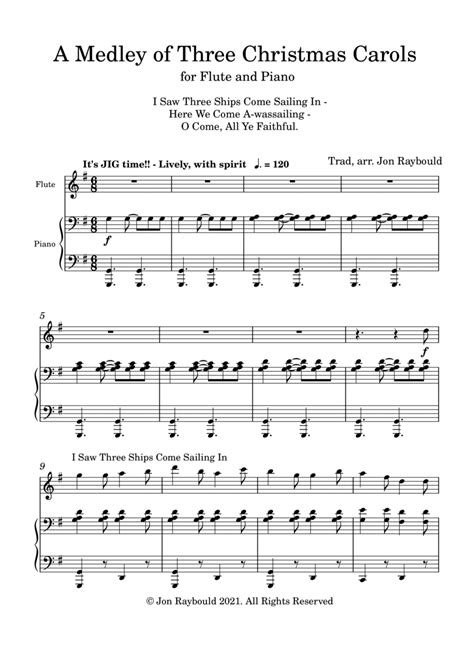 A Medley Of Three Christmas Carols By Jon Raybould Music Publishing