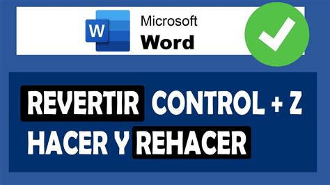 Como Revertir Control Z En Word Deshacer Y Rehacer Youtube