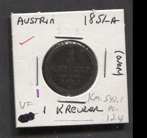 1851 Austria VF 1 Kreuzer EBay