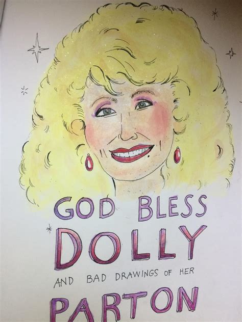 I Tried To Draw A Picture Of Dolly Parton With A Micron Pen And Glitter