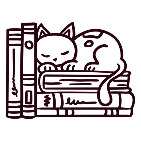 Design PNG E SVG De Curso De Gato Dormindo Na Estante Para Camisetas