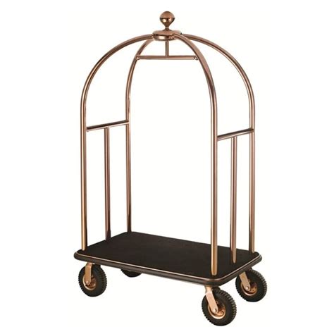 Stainless Steel Hotel Luxury Crown Foldable Bellboy Cart Rack Concierge