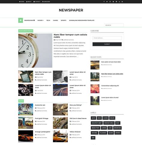 35+ Free News Blogger Templates & Themes 2020 - Templatefor