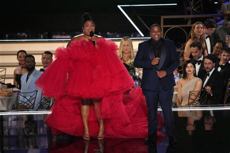 Lizzo Wears Red Hot Ruffles To Emmys 2022