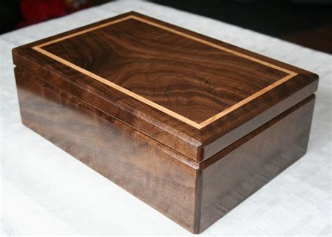 Solid Black Figured Curly Walnut Valet Box Large Wood Jewelry Etsy