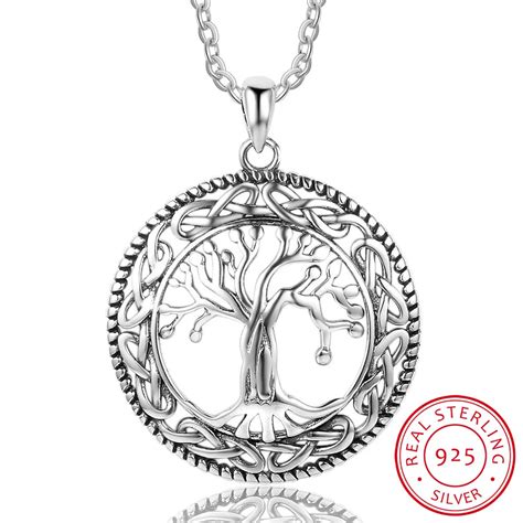 925 Sterling Silver Tree Of Life Pendants Necklace For Women 26mm