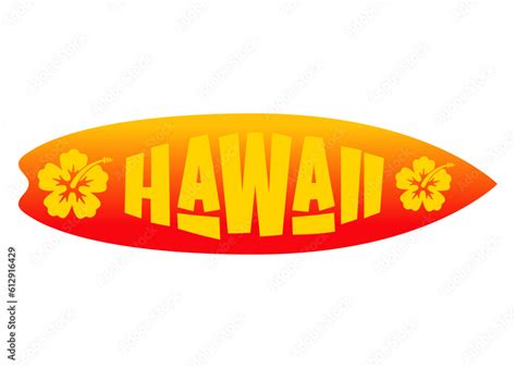 Logo Club De Surf Letras Palabra Hawaii Con Letras Estilo Hawaiano Con