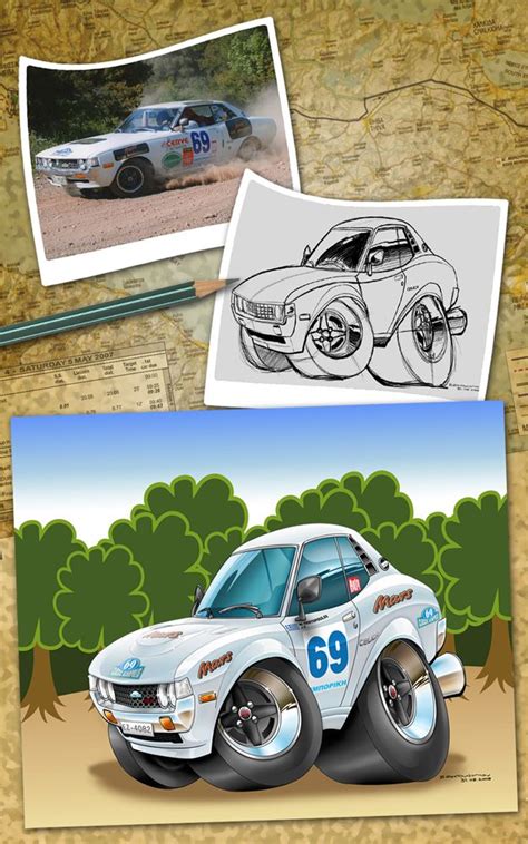 Celica St Rally Toon Cartoon Car Drawing Art Cars Automotive Art