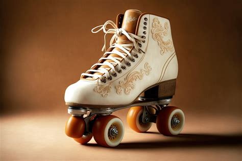 Premium Ai Image Unlaced Vintage Roller Skates In Brown And White