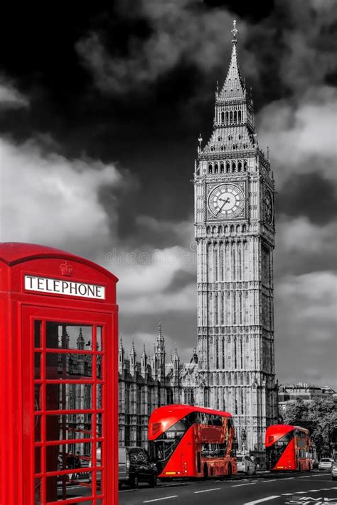 Symboles De Londres Avec Les Bus Imp Riale De Big Ben Et La Cabine