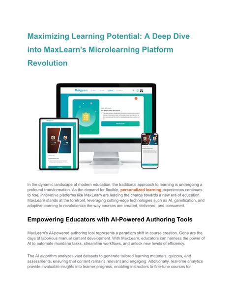 PPT Maximizing Learning Potential A Deep Dive Into MaxLearn S