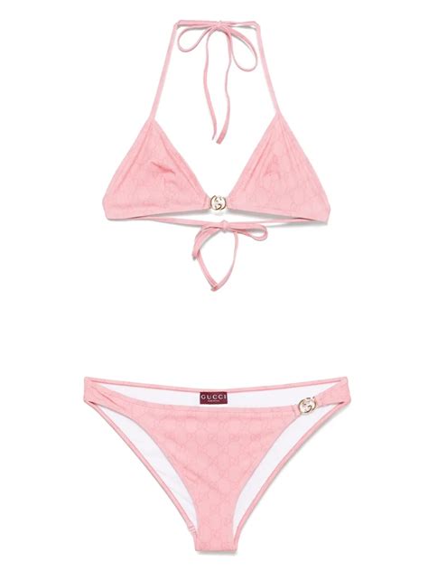 Gucci Gg Jersey Bikini Pink Farfetch Uk