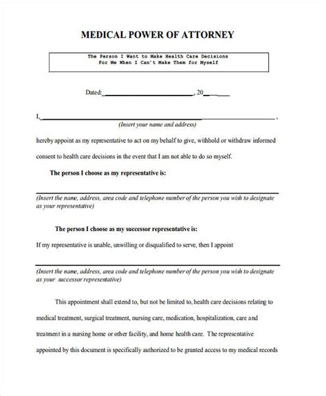 Medical Power Of Attorney Printable Florida