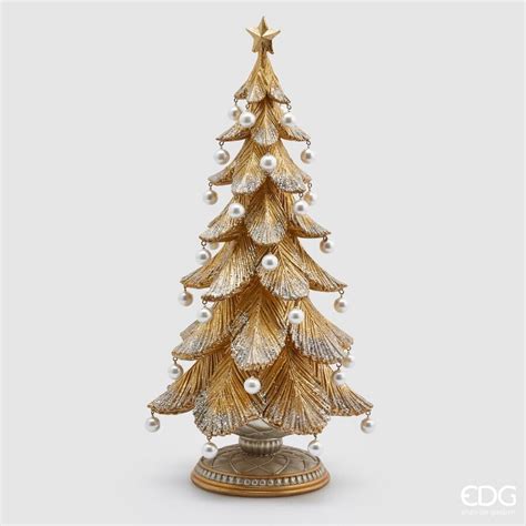 Edg Enzo De Gasperi Albero Di Natale Poly Con Perle H Cm Oro Silver