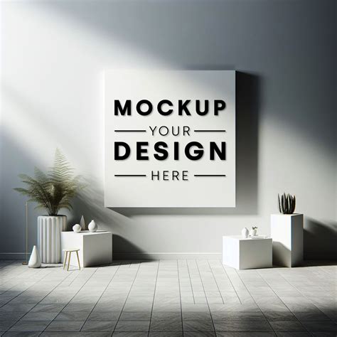 blank poster  white background wall  psd