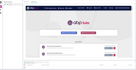 Abp Studio Working With Abp Suite Abpio Documentation