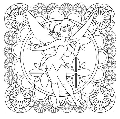 Coloriage Fée Clochette Mandala Disney télécharger et imprimer