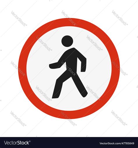 Pedestrian crossing road traffic sign Royalty Free Vector