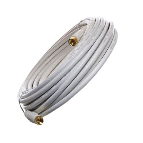 Rg6 Coaxial Cable Gold Plated Digital Satellite Av Tv Vcr Video 100ft White New Ebay