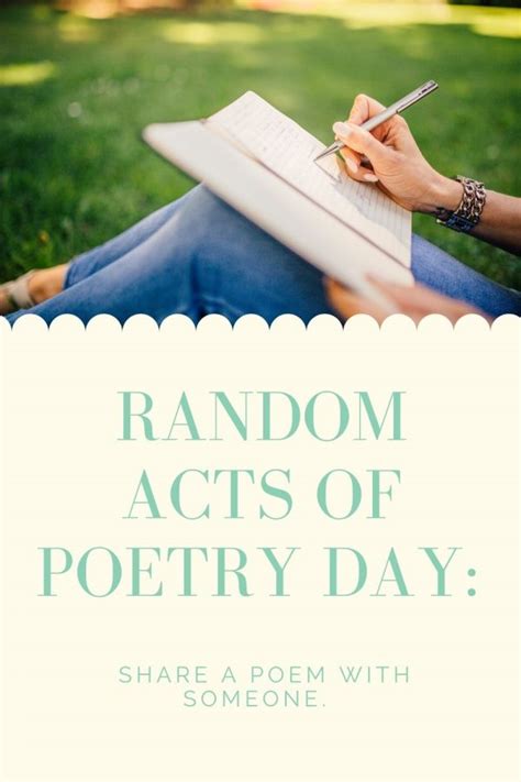 Random Acts of Poetry Day: Share a Poem with Someone.