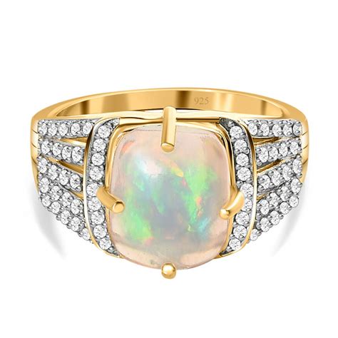 Nat Rlicher Thiopischer Welo Opal Und Zirkon Ring Ct Shoplc