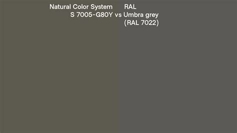 Natural Color System S 7005 G80y Vs Ral Umbra Grey Ral 7022 Side By